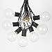 100 Foot G50 Outdoor Patio String Lights with 125 Clear Globe Bulbs – Indoor Outdoor String Lights – Market Bistro Café Hanging String Lights – C9/E17 Base - Black Wire
