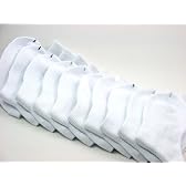 10足セットでお買い得 24～26cmメンズ（男性）白靴下 抗菌防臭加工の サポーター ホワイト ソックス