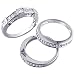 Triple Elegance: Sterling Silver Stacked Rings with CZ Diamonds