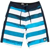 Quiksilver Men’s “Cypher Brigg 421″ Boardshorts White & Blue Y101138Q-NVY
