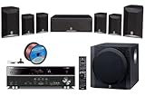 Yamaha Ultimate CINEMA DSP 3D Ready Home Theater System with 7.1-channel 735 Watt AV Receiver + 2 Front Shelf Speakers + 4 Surround Satellite Speakers + 1 Center Channel Speaker + 1 Advanced YST II Front Firing 100W Powered 10