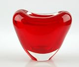 Red Heart Art Glass Vase E204 (A72-2)