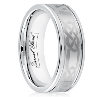 VENUS-8MM Laser Etched Celtic Tungsten Band Wedding Band Ring (Size 6-13)