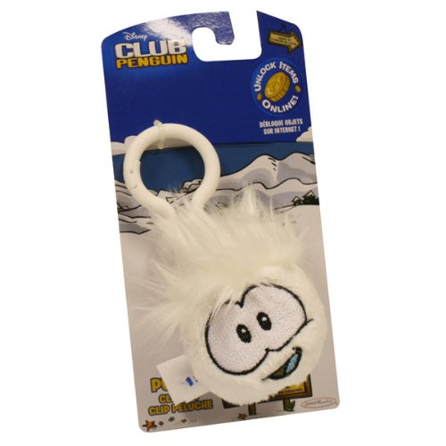 Club Penguin Puffle Clip On ~ White With Coin Code [Toy]