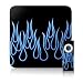Blue Neon Flames Design Apple TV Skin Decal Protective Sticker