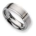 Titanium Ridged Edge 7mm Brushed and Polished Band