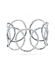 MMA Silver - Hammered Open Circle Cuff