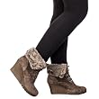 faux fur wedge boots