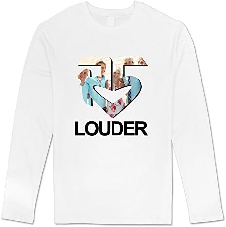 AOPO Men's Long Sleeve Rock Band Ross Lynch R5 T-shirts X-Large White