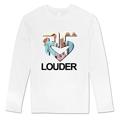 AOPO Men's Long Sleeve Rock Band Ross Lynch R5 T-shirts X-Large White