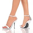 *SEDUCE-201, 5" Ankle Strap Sandal W/ Plated Metal