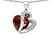 Original Star K(tm) Simulated Heart Shape 12mm Garnet Pendant LIFETIME WARRANTY