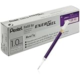 Pentel Refill for EnerGel RTX, EnerGel Deluxe, Metal Tip, Bold Point, Violet Ink, Box of 12 (LR10-V-12)