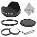Essential Lens Accessory Kit For 58MM DSLR Camera - Includes: Ultraviolet UV Filter + Hard Tulip Flower Lens Hood + White Balance Lens Cap + Lens Cap Snap-On + 1 Ultra Fine Microfiber Lens Cleaning Cloth (CANON Rebel XT XTi XSi T1i T2i T3i, CANON EOS 550D 500D 450D 400D 350D 300D)