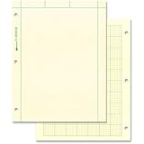 National Brand Computation Pad, Plain and 5 X 5 Quad On Back, 8.5 x 11 Inches, Green Paper, 100 Sheets (42382)