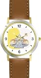 St. Peter's Basilica - Vatican City - Christian Theme - WATCHBUDDY® DELUXE TWO-TONE THEME WATCH - Arabic Numbers - Brown Leather Strap-Children's Size-Small ( Boy's Size & Girl's Size )