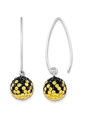 Sterling Silver Swarovski Elements Iowa City Spirit Ball Earrings