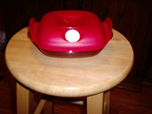 Tupperware Heat N Serve Square Round 2 Cups/red