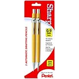 Pentel Sharp Automatic Pencil, 0.9mm, Yellow Barrels, 2 Pack (P209BP2-K6)