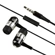 3.5mm Ear Buds Headset Black with mic for Motorola Atrix 4G/i886/CLIQ 2/Droid 2 Global - Black/Chrome Silver