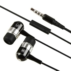 Buy Black Chrome Silver 3.5mm In-Ear Stereo Headset w On-off for Samsung Infuse 4G now!
