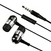 3.5mm Ear Buds Headset Black with mic for Motorola Atrix 4G/i886/CLIQ 2/Droid 2 Global - Black/Chrome Silver