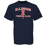 adidas Illinois Fighting Illini Navy Blue Stacked T-shirt