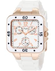 Invicta Womens 1304 Angel Collection Multi-Function Rose Gold Plated White Rubber Watch