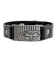 G by GUESS Leather Cuff with Winged Sword, BLACK