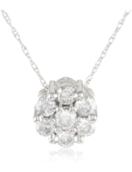 10k White Gold Diamond Cluster Pendant (1/2 cttw, H-I Color, I2-I3 Clarity)