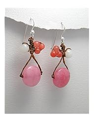 Cotton Waxed Thread Glass Earrings In 92.5 Sterling Silver