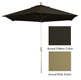 9' Push Button Tilt Patio Market Umbrella - Champagne: Walnut