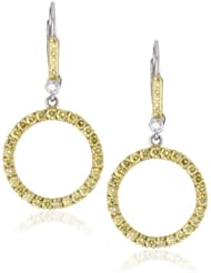 Sethi Couture "Simple Elegance" Yellow Diamond Circle Drop Earrings