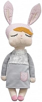 Wingkids Originals Baby Plush Toys for Girls Gift Soft Toy Storage Cloth Baby Doll Stuffed Animal Bunny Girl 16" High, Multi Colors (Gray)