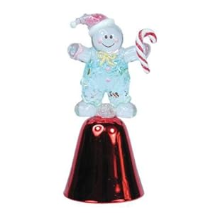 #!Cheap 4 inch Ceramic Gingerbread Man Bell Figurine Handcrafted Statues