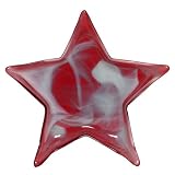 Colorful Recycled Art Glass Large Ruby Red Star Dish 13.25D by Traders and Company