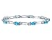 Blue Topaz Gemstone with Diamond Accent Bracelet in Sterling Silver