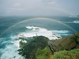 A Double Rainbow Brightens a Rainy Day off the Coast of Maui Photographic Poster Print by Marc Moritsch, 48x64