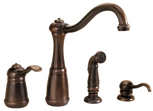 Pfister F0264NUU Marielle High-Arc 4-Hole Single Control Kitchen Faucet, Rustic Bronze