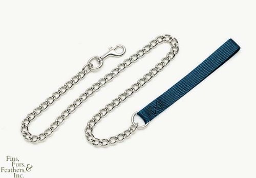 Coastal Pet Titan Metal Heavy Chain Dog Leash / Lead with Blue Nylon Handle (3 mm, 4 ft.)