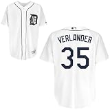 MLB Men's Detroit Tigers Justin Verlander Six Button Authentic Home Jersey (White, 44/Large)