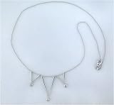 14K White Gold and Diamond Triangle Beaded Chain Necklace