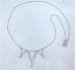 14K White Gold and Diamond Triangle Beaded Chain Necklace