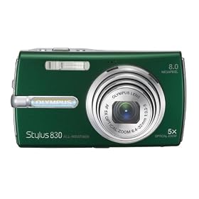 Olympus Stylus 830 8MP Digital Camera with Dual Image Stabilized 5x Optical Zoom (Green)