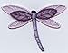 Large Sheered Layered Purple Dragonfly Iron on Embroidered Patch