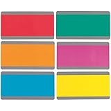 Set of 6 Colors - ChefLand Reading Guide Plastic Strips-Transparent Colored Tinted Overlays, Small Paragraph Size