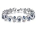 Platinum Plated Swarovski Elements Bracelet for Women Sparkle Crystal Wrist Band Bangle,blue Silver