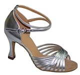 Dance Shoes - Ballroom Latin Dancing Sandal - Silver JODI 2.5 Heel