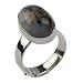 Genuine Dendritic Agate and Sterling Silver One of a Kind Adjustable Ring, Size 7
