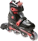 Xcess MX-S780 Boys Adjustable Inline Skates Black/Red Jnr9-11